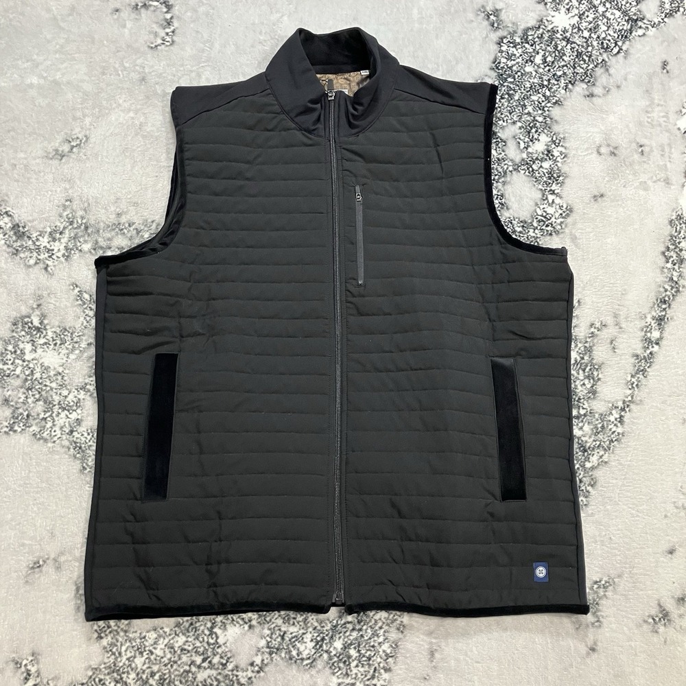 Pino Porte Mens XXL Quilted Vest Black Lightweight Puffer Full Zip Jacket